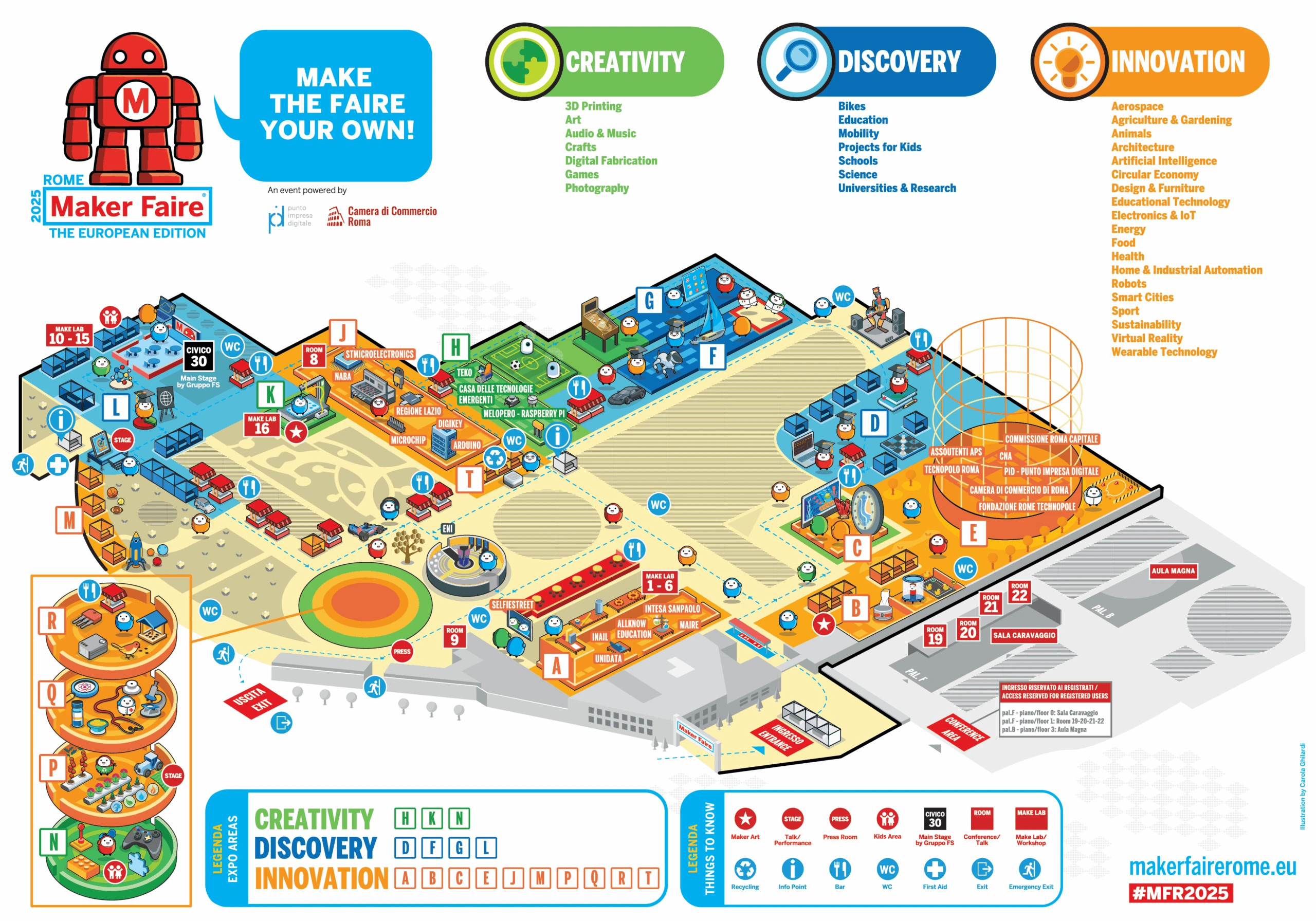 Mappa della Maker Faire Rome 2025