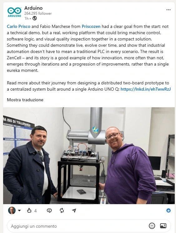 Il post Arduino dedicato al progetto ZenCell.